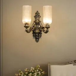 Fos Lighting Gold-Toned Printed Aluminium Spherical Shaped Wall Lamp-image-61