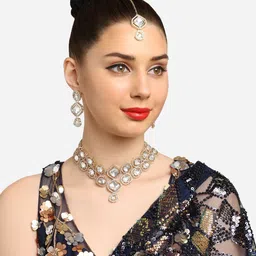 Zaveri Pearls Set Of 2 Gold-Plated Austrian Diamond Stone Studded Jewellery Sets-32