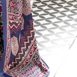 anouk rustic Anouk Pure Crepe Block Print Saree image 5