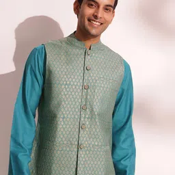 Fabindia Block Printed Nehru Jacket image 1