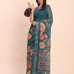 Astita Floral Printed Zari Saree-image-82