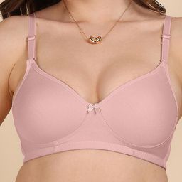 FiveFlag Pink Non-Wired Heavily Padded Seamless Everyday Bra-image-70