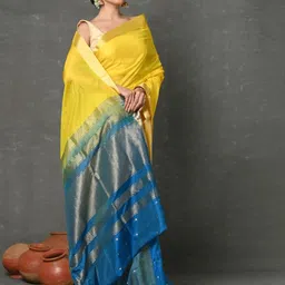 Very Much Indian Solid Zari Saree With Blouse Piece-picture-50