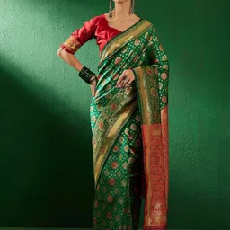 SHADOW & SAINING Woven Design Zari Banarasi Saree-picture-21