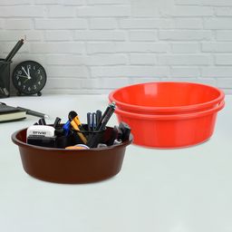 Kuber Industries Red & Brown 3 Pieces Regular Desk Organisers 6L Each-2