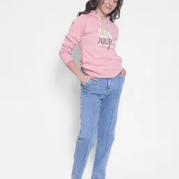 Crimsoune Club Typography Printed Hood Cotton Sweatshirt-image-85