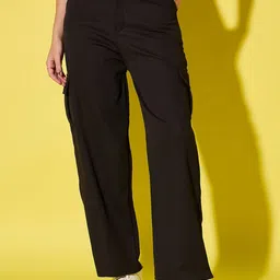 DIMPY GARMENTS Women Plus Size Relaxed High-Rise Easy Wash Cargos Trousers-image-75