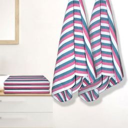 Myntra Elegant Homes Red & White 5 Striped Cotton 150 GSM Bath Towel-image-23