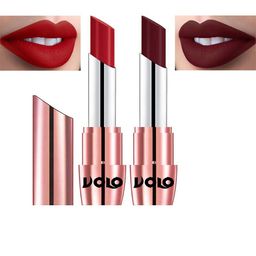 VOLO Set Of 2 Creme Matte Lipstick-3.5 g Each-640-Tomato Red 642-Maroon-24