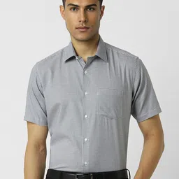 Van Heusen Men Spread Collar Micro Checked Cotton Slim Fit Formal Shirt-picture-17