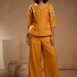 Chhaya Gandhi Design Studio Embellished Top With Palazzos Co-Ords-picture-5