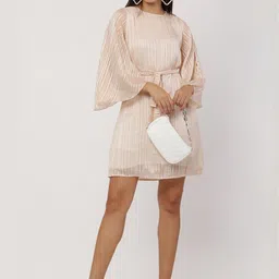 Moda Rapido Flutter Sleeve Georgette Fit & Flare Dress-11