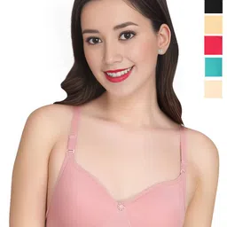 Liigne Pack Of 6 Solid Full Coverage Non Padded All Day Comfort Cotton Bra-picture-30
