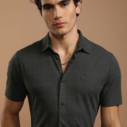 HIGHLANDER Men Slim Fit Opaque Checked Casual Shirt-image-39
