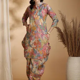 Tikhi Imli Printed Tunic With Palazzos Co-Ords-picture-18