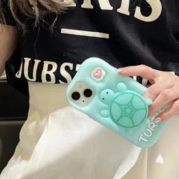 CASE CREATION iPhone 15 Real 3D Turtle Cartoon Back Case Mobile Accessories image 3