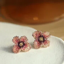 VAGHBHATT Gold-Plated Floral Shaped Studs-image-98