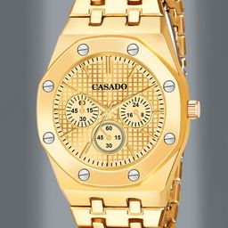 CASADO Men Bracelete and Analogue Watch Gift Set 628-GOLD-GOLD-BRACELET-GOLD-image-73