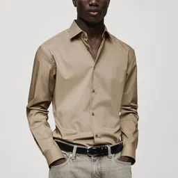 MANGO MAN Regular Fit Stretch Formal Shirt-image-88