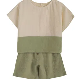 KICO Kids Colourblocked Short Sleeves Bamboo T-shirt With Shorts-image-45