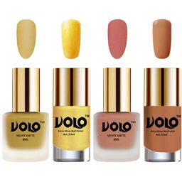 VOLO Set Of 4 Velvet Matte & Extra Shine Nail Polish - 8 ml Each - 32 - 38 - 59 - 64-3