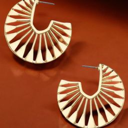 DressBerry Gold-Plated Contemporary Half Hoop Earrings-16