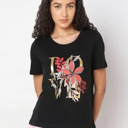 Vero Moda Women Floral Printed Round Neck Organic Cotton T-shirt-picture-27