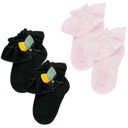 The Little Lookers Kids Pack Of 2 Patterned Cotton Ankle-Length Socks-98