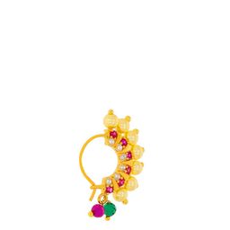 WHP JEWELLERS Gold Stone Studded Nosepin-image-50