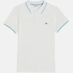 GANT Boys Polo Collar Pure Cotton Raw Edge T-shirt-image-90