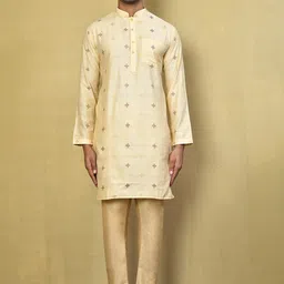 Arihant Rai Sinha Men Floral Printed Cotton Kurta with Pyjama-picture-9
