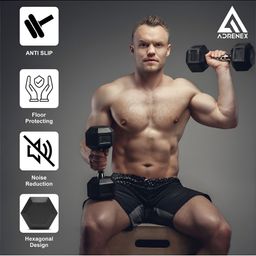 ADRENEX Set Of 2 Hexagon Fixed Weight Dumbbell - 4 kg Each image 5
