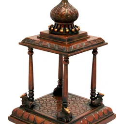 Exotic India Brown & Gold Toned Textured Brass Religious Idol Showpiece-image-44
