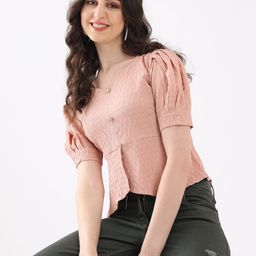 Kinjo Sweetheart Neck Puff Sleeve Top-image-85