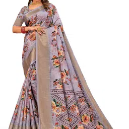 PARVOTSAV Grey Poly Silk Saree-image-28