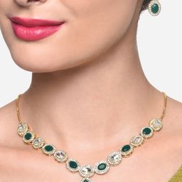 AMI Gold-Plated Stone-Studded Jewellery Set image 5