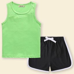 INCLUD Girls Solid Vest with Shorts-image-53