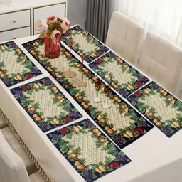 ANA 7 Pcs Violet & Yellow Printed Table Place Mats-18