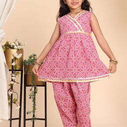 Cutiekins Girls Printed Regular Gotta Patti Kurta with Dhoti Pants-picture-20