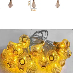 Decorcity Gold-Toned Led Net Ball String Ceiling Lamp image 5