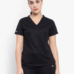 MUSCLE TORQUE Women Dri-Fit Back Slit V-Neck T-shirt-30