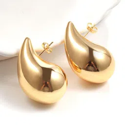 BEYTER Sterling Silver Gold-Plated Teardrop Shaped Studs-image-55