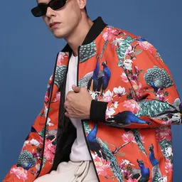 SHOWOFF Men Windcheater Crop Bomber with Embroidered Jacket-27