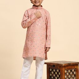 Pro-Ethic STYLE DEVELOPER Boys Embroidered Sequinned Kurta with Pyjamas image 3