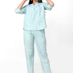 Jivitha Striped V-Neck Pure Cotton Tunic With Trouser-picture-44