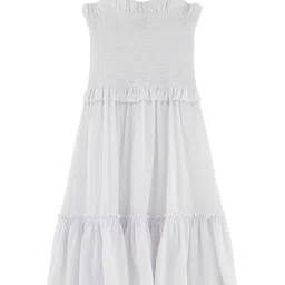 GUESS kids Girls Self Design Shoulder straps Fit & Flared Midi Dress-image-1