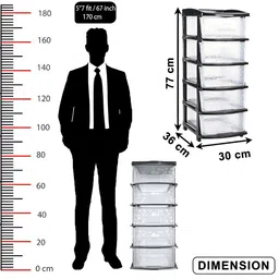RUBOXA Transparent Set of 1 Regular Drawer Organiser Organisers image 3