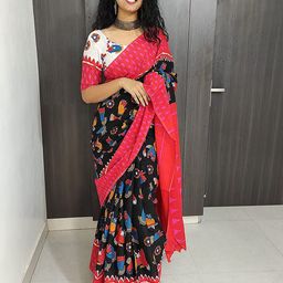 Pinkcity Trade World Ethnic Motifs Pure Cotton Block Print Saree-image-19