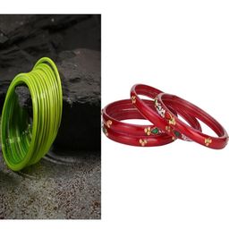 SOMIL Set of 16 Green Alloy Artificial Stones & Beads Bangles-image-75