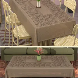 Myntra Elegant Homes Brown 2 Pieces Self Floral Cotton 6-Seater Table Covers-image-91
